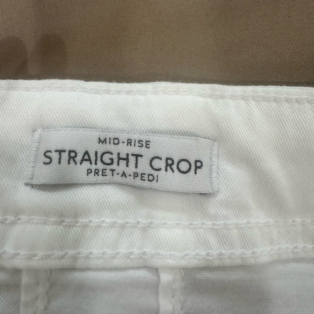 White House Black Market  White mid-rise size 6 straight cropped pants. NWT - Picture 16 of 16
